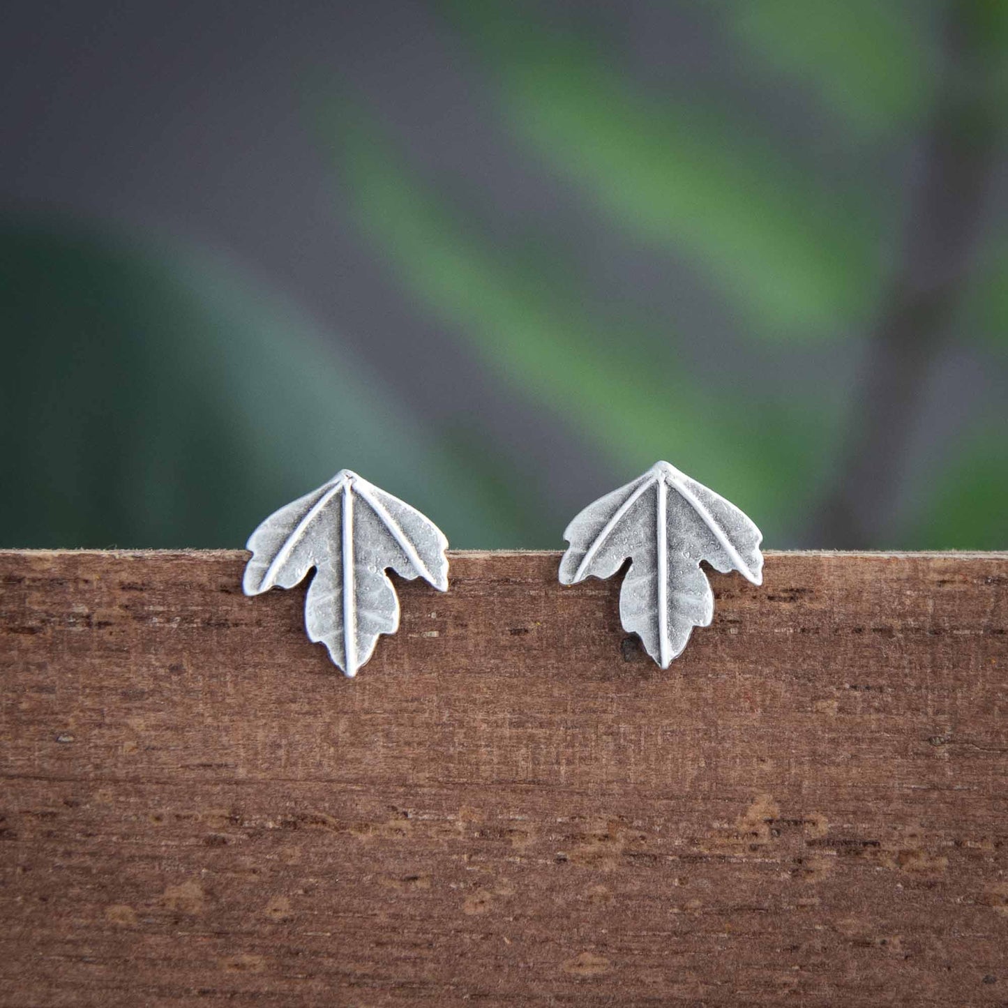 Hawthorn Leaf Stud Earrings