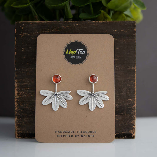 Garnet and Alpine Lady's Mantle Ear Jackets