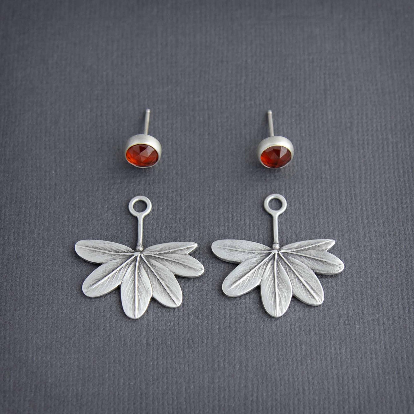 Garnet and Alpine Lady's Mantle Ear Jackets