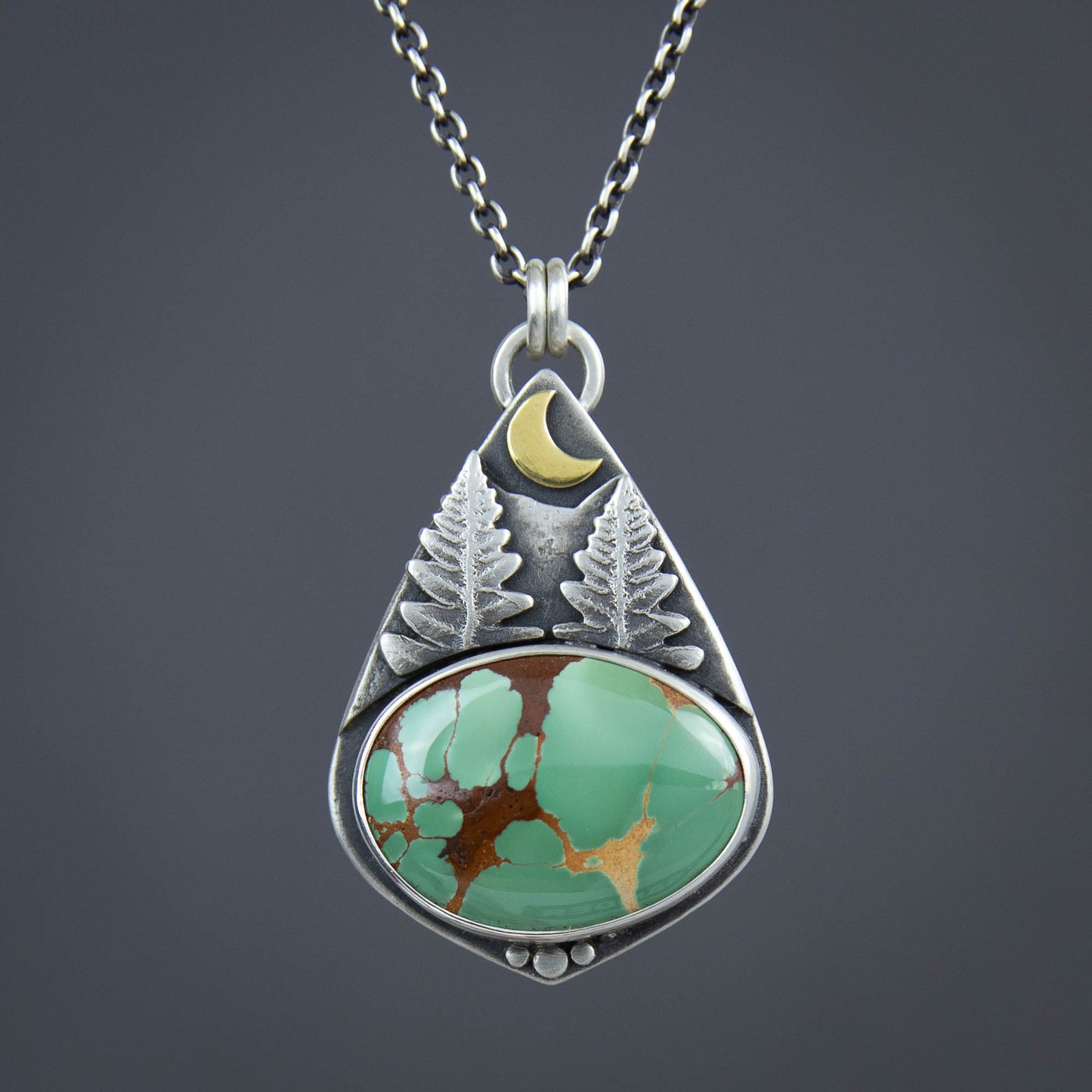 Forest Scene Pendant w/Royston Turquoise