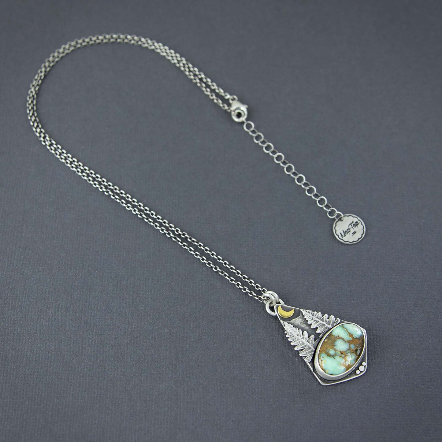 Midnight Forest Scene Pendant w/7 Dwarves Variscite