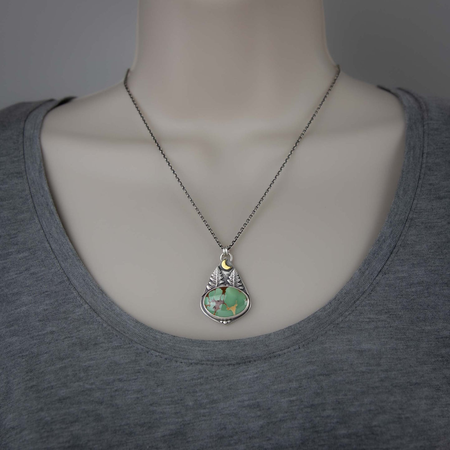 Forest Scene Pendant w/Royston Turquoise
