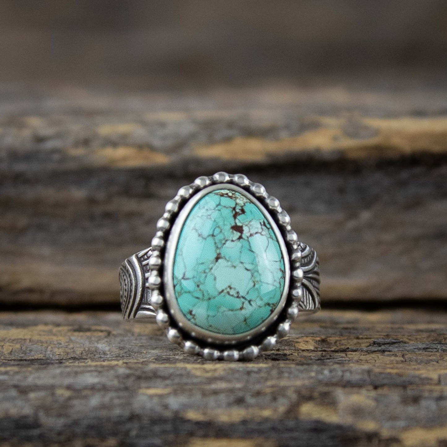 Baja Turquoise Rococo Ring - Size 7