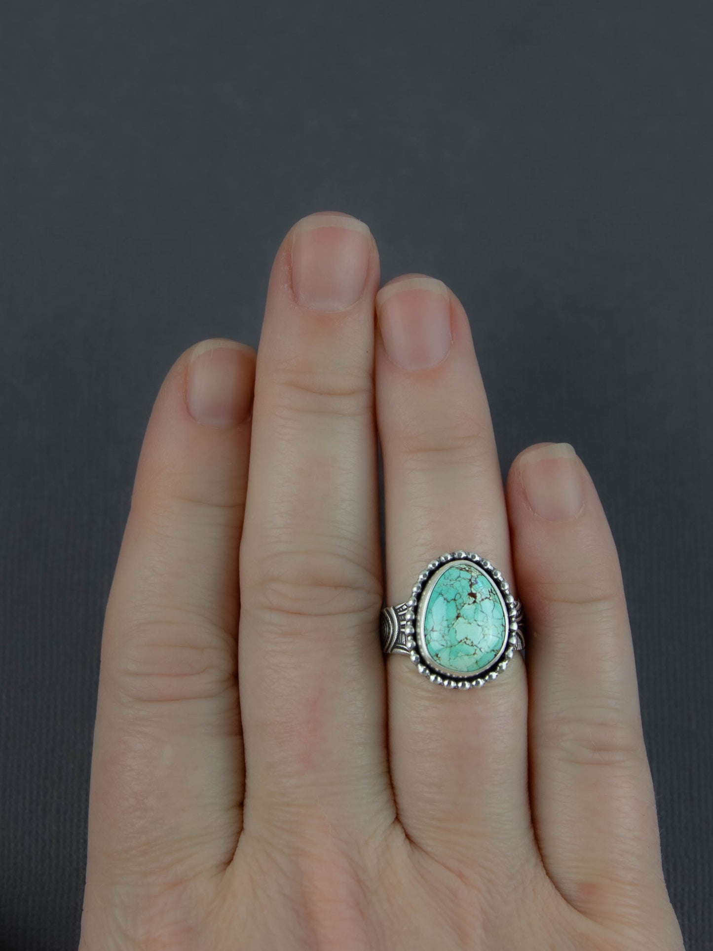 Baja Turquoise Rococo Ring - Size 7
