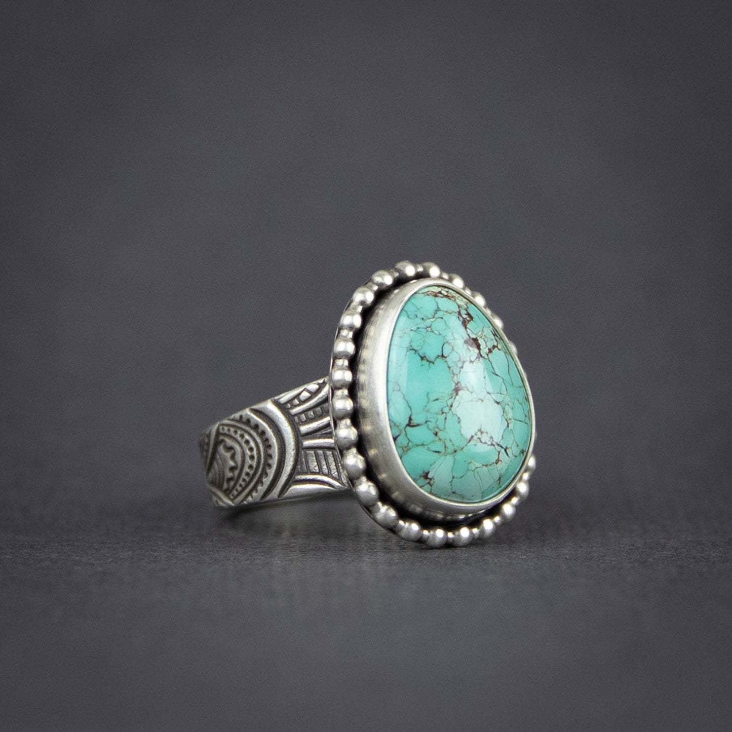 Baja Turquoise Rococo Ring - Size 7