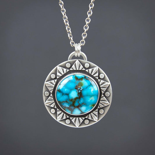 Sun Ray Pendant w/Turquoise Mountain