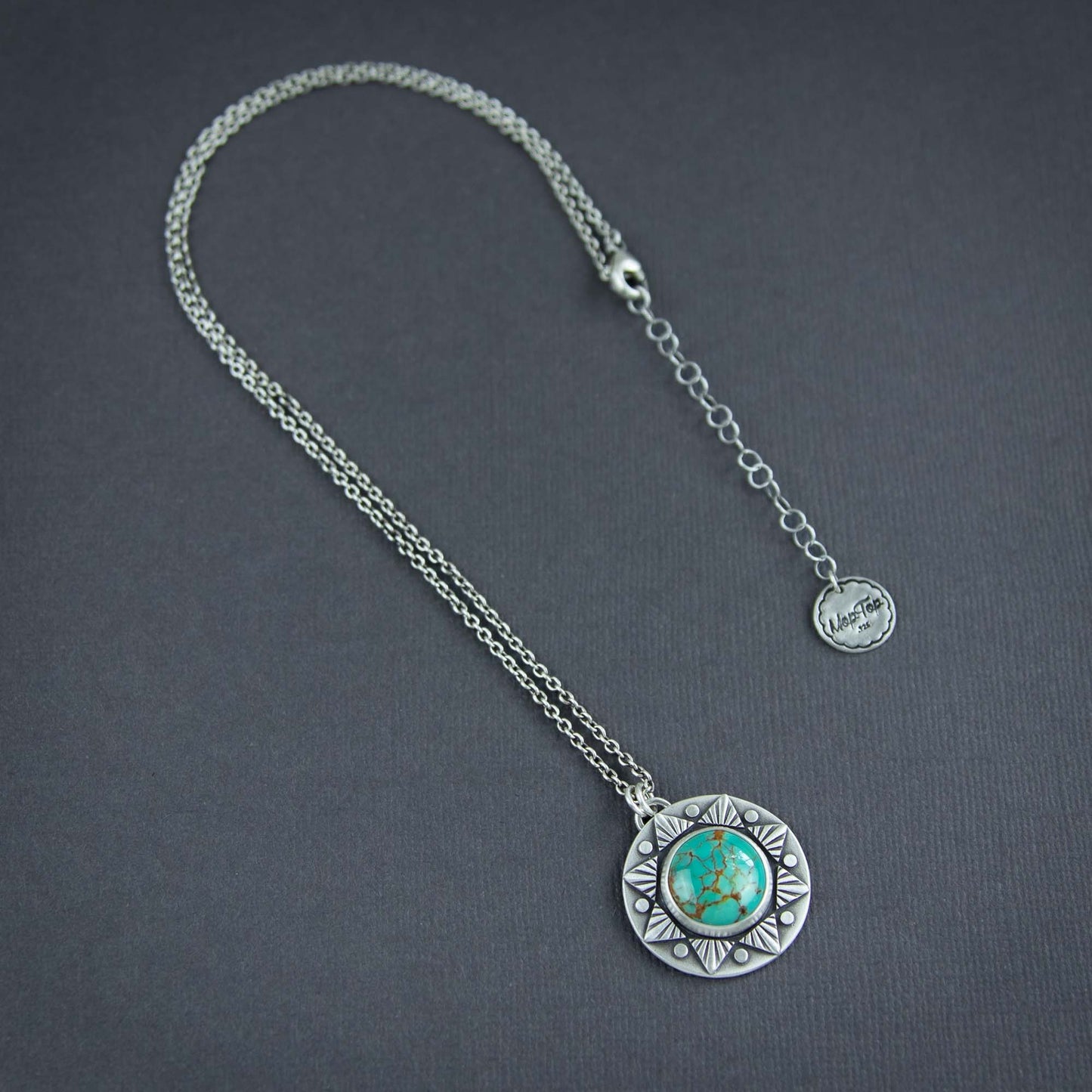 Sun Ray Pendant w/Kingman Gold Turquoise