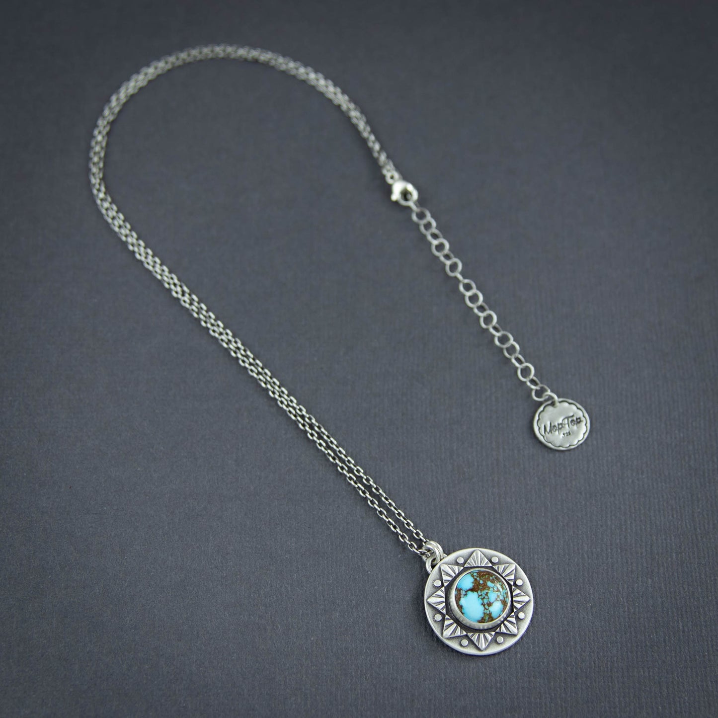 Sun Ray Pendant w/Kingman red web turquoise