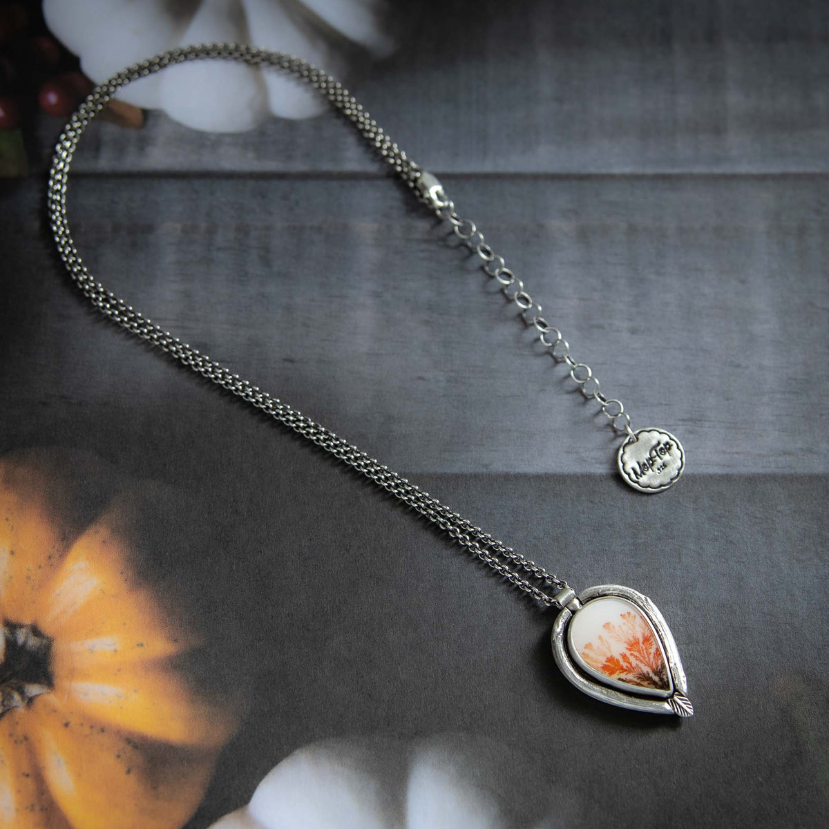 Dendritic Agate Autumn Tree Pendant