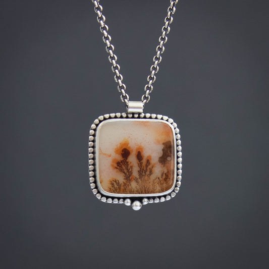 Dendritic Agate Wheat Field Pendant