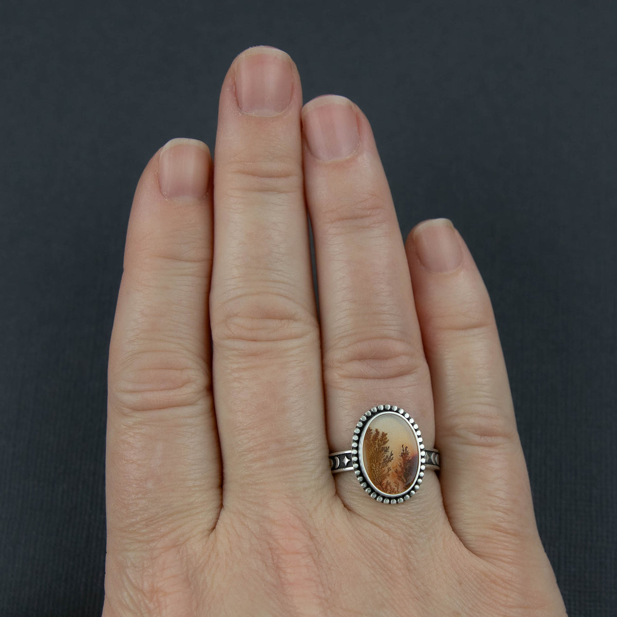 Dendritic Agate Oval Ring *Finished-to-Size*