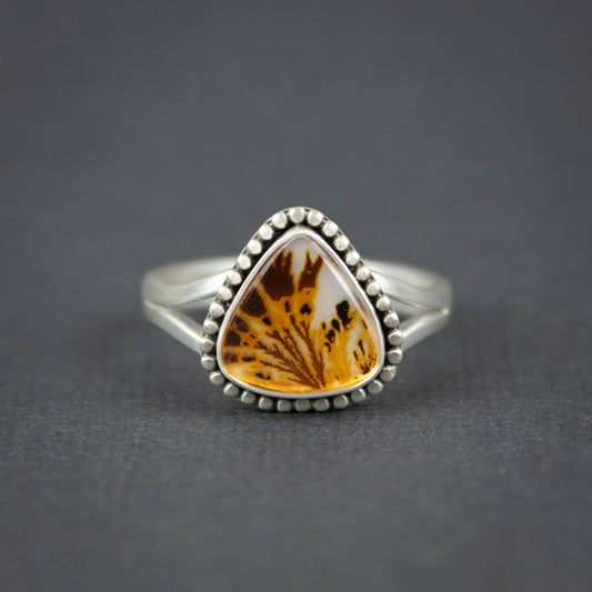Dendritic Agate Teardrop Ring *Finished-to-Size*