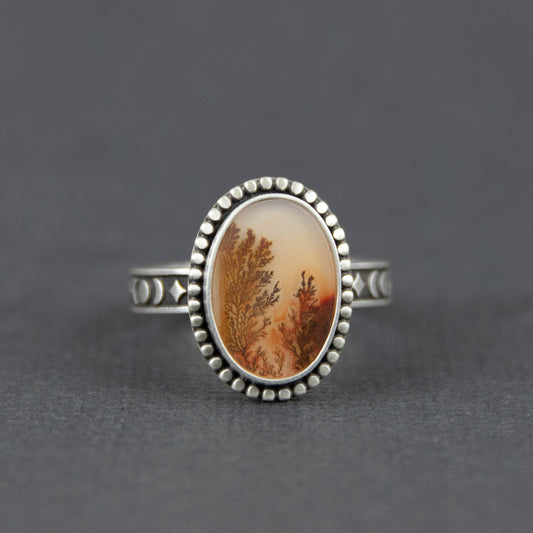 Dendritic Agate Oval Ring *Finished-to-Size*