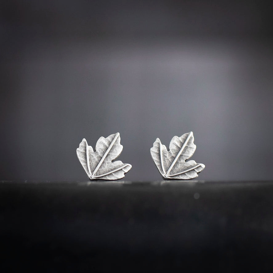 Hawthorn Leaf Stud Earrings